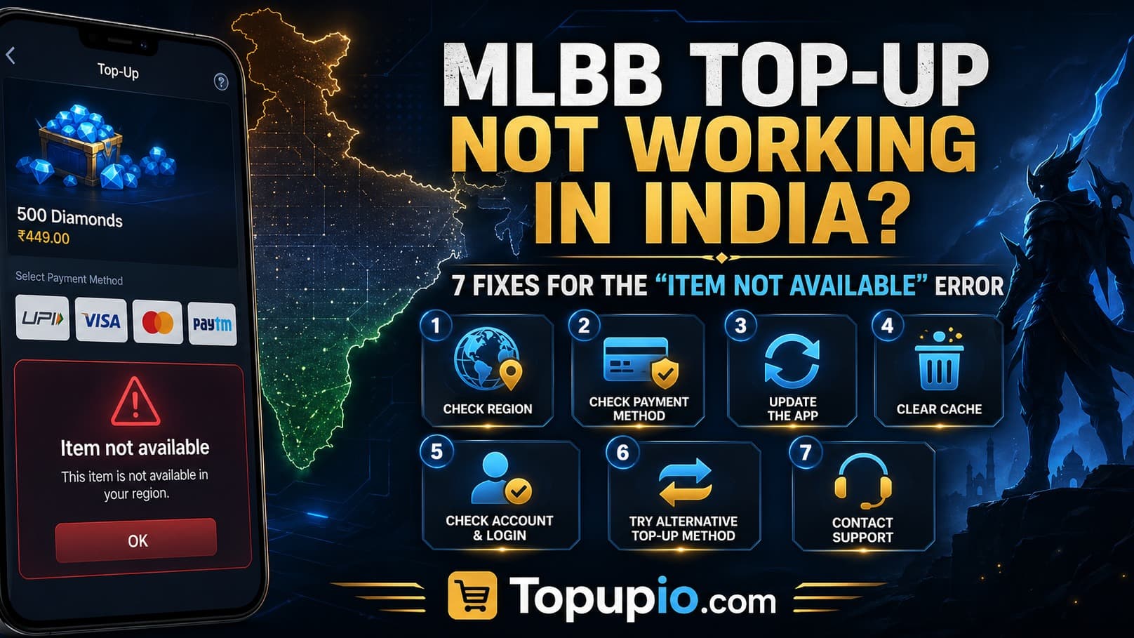 MLBB top-up not working in India? 7 fixes for the "item not available" error